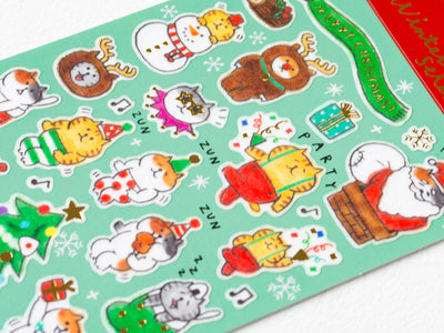 Christmas sticker / Winter selection -Christmas party cats-