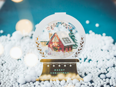 Christmas card "Snow globe -Santa's House-"