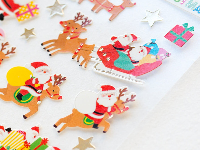 Christmas Paper Sticker -Santa Claus- / Christmas sticker / Holiday season sticker / Active corporation /