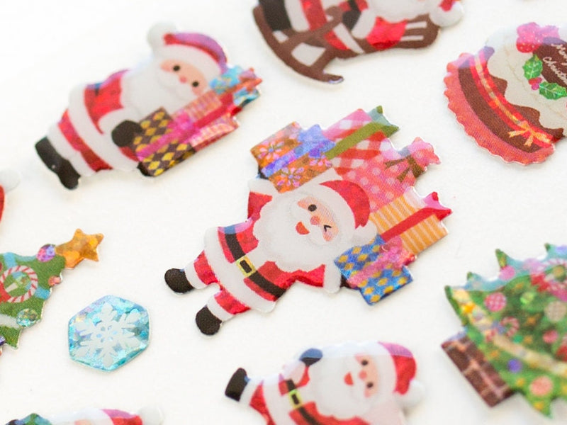 Christmas 3D glittering gel Sticker -Santa Claus-