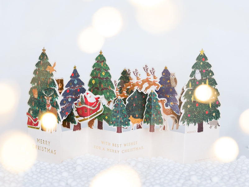 Christmas mini card "Pop-up card -Santa Claus in the forest"