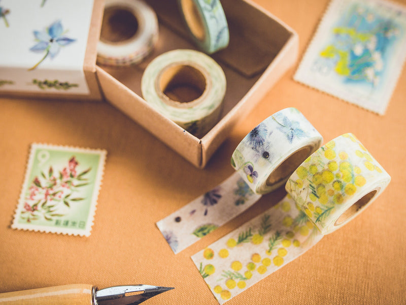 Tiny washi tape set in a small box -flower-