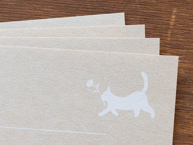 Letter paper and watermarked envelopes -cat in the garden-