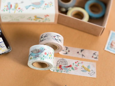 Tiny washi tape set in a small box -little bird-