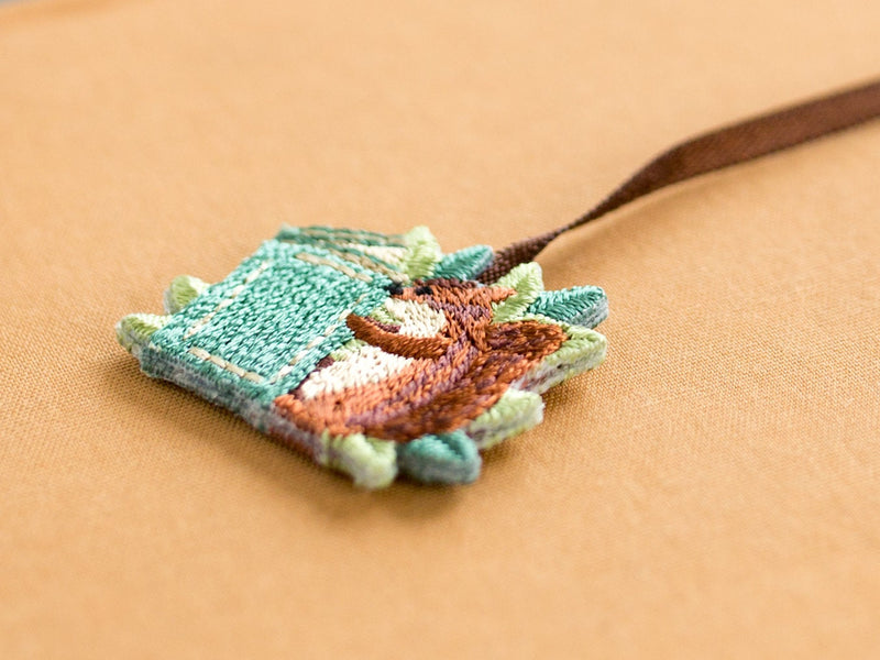 Squirrel embroidery bookmarker