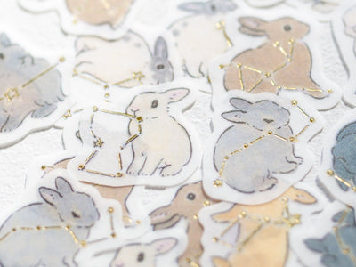 Die-cut flake stickers -Rabbit and Constellation-