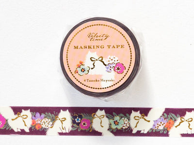 Gold foil Masking Tape -romantic cat- by Tomoko Hayashi /  Clothes Pin masking tape / Japanese stationery