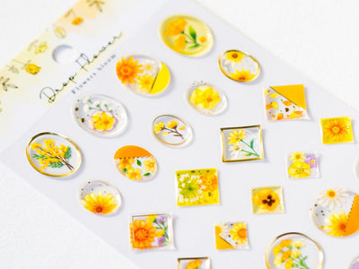 Hard gel 3D sticker -Flowers bloom "Orange"-