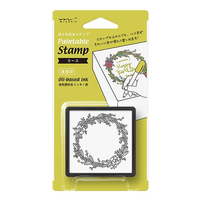 Paintable stamp -flower wreath-