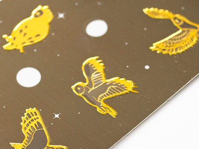 Gold foil Silhouette sticker -Owl-