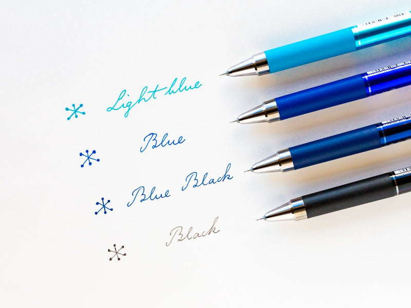 Pilot Erasable Frixion Point Knock 0.4mm  - Black / Blue black / Blue / Light blue -