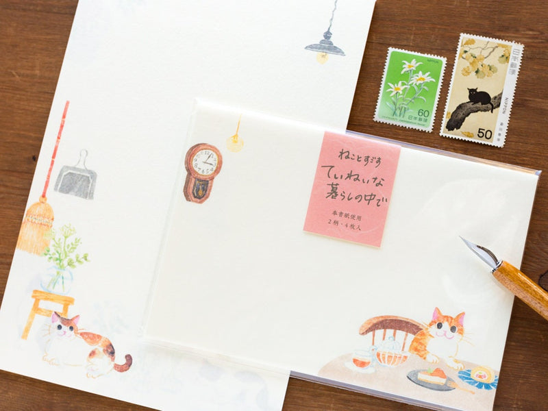 Washi Writing Letter Pad and Envelopes -Daily cats-