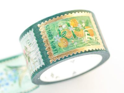Masking Tape -postage stamps "Botanical Green"-