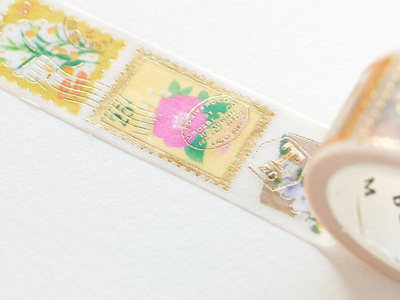 Masking Tape -postage stamps "Botanical Yellow"-