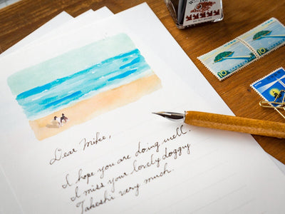 Letter Set -Sky and Sea series "dog on the seashore"-