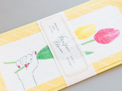 Japanese style washi letter set -for you flower tulip-