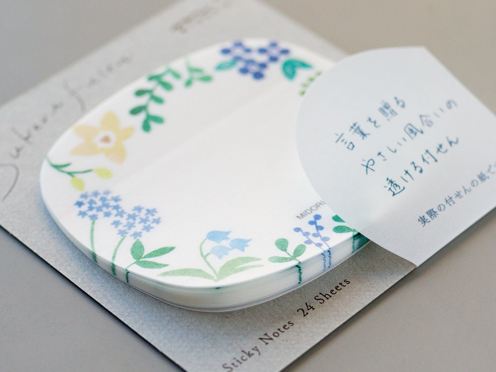 MIDORI Semi-translucent Sticky Notes -Wild flowersh- / designphil prod ...