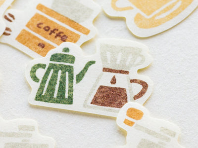 Washi flake stickers -coffee time-