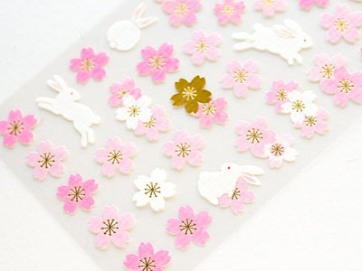 Washi sticker  -rabbit in the cherry blossoms-