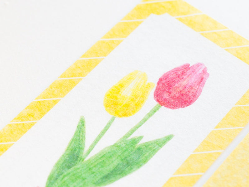 Japanese style washi letter set -for you flower tulip-