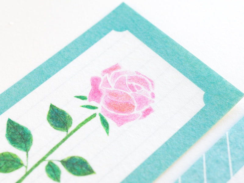 Japanese style washi letter set -for you flower rose-