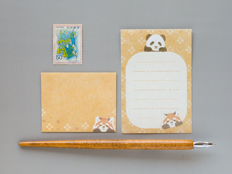 Iyo Washi mini letter set " Pyokotto -Panda- "