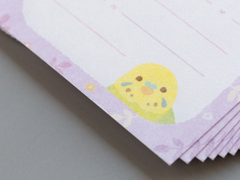 Iyo Washi mini stationery set " Pyokotto -parakeet- " / NB / Japanese mini notes and envelopes / made in Japan