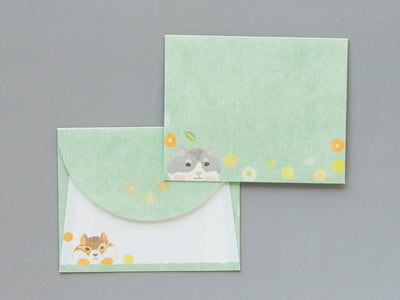 Iyo Washi mini letter set " Pyokotto -Chipmunk- "