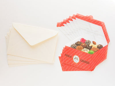 Washi mini letter set -cat chocolate box-