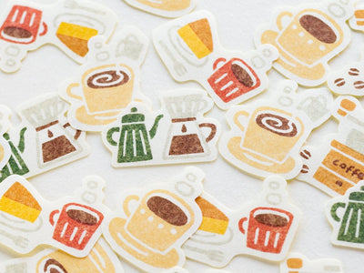 Washi flake stickers -coffee time-