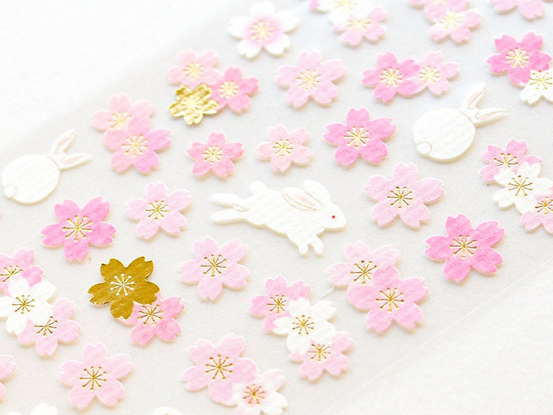 Washi sticker  -rabbit in the cherry blossoms-