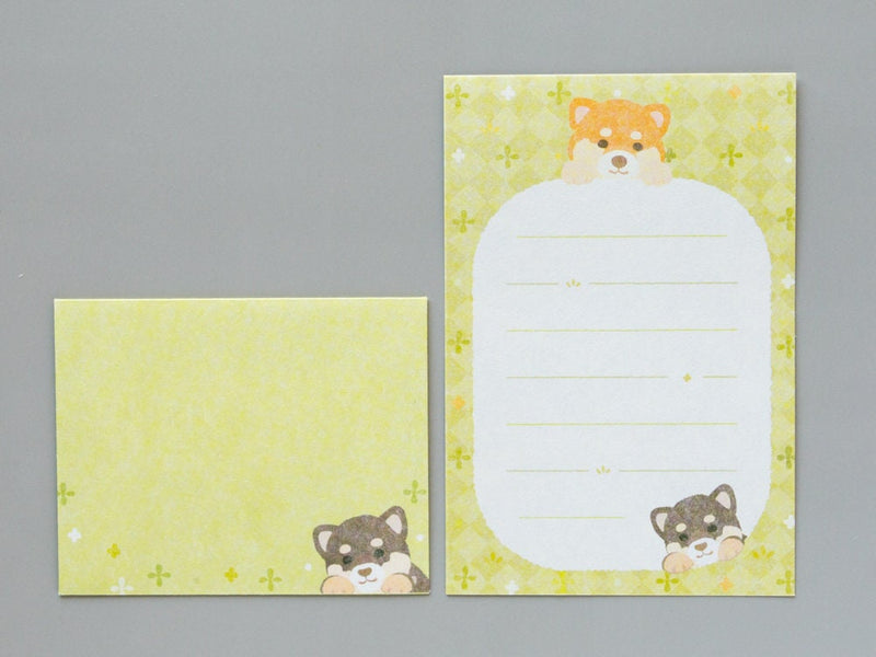 Iyo Washi mini letter set " Pyokotto -Shiba dog- "