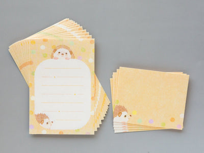 Iyo Washi mini letter set " Pyokotto -Hedgehogs- " / NB / Japanese mini notes and envelopes / made in Japan