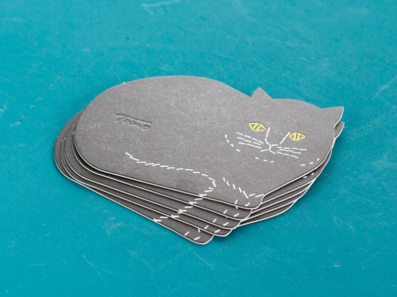 LetterPress die-cut coaster set -black cats-