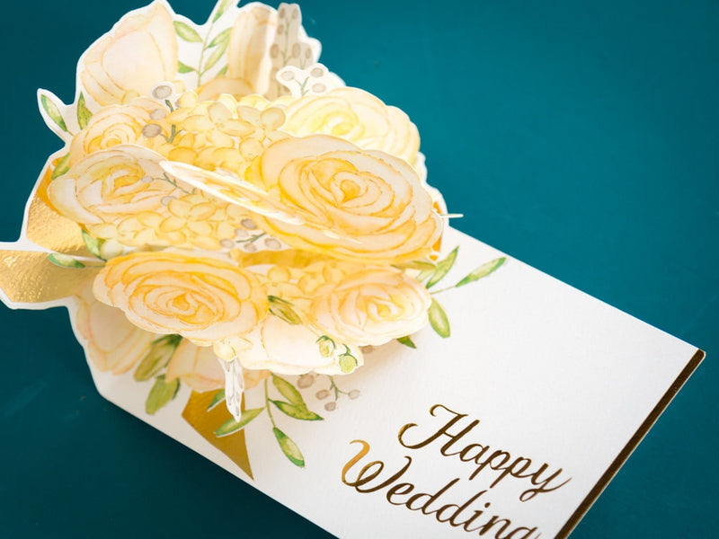 Pop-up wedding Card -bouquet