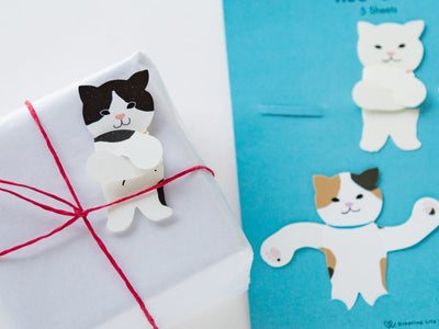 mini mini die-cut card -cat hug-