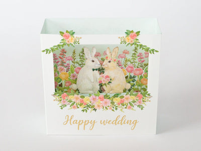 Pop-up Wedding card -classic rabbit-