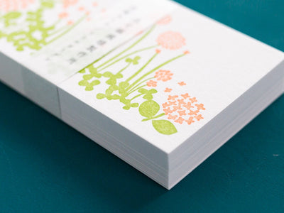 LetterPress thick message card -little garden-