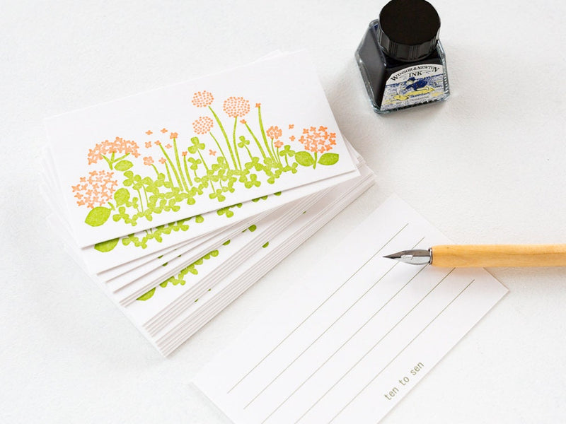 LetterPress thick message card -little garden-