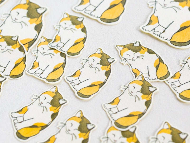 Classiky die-cut flake stickers -kitten-
