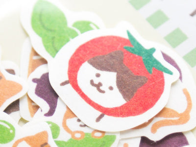 NEW** 2022 summer limited Washi flake stickers -Vegetable cats-