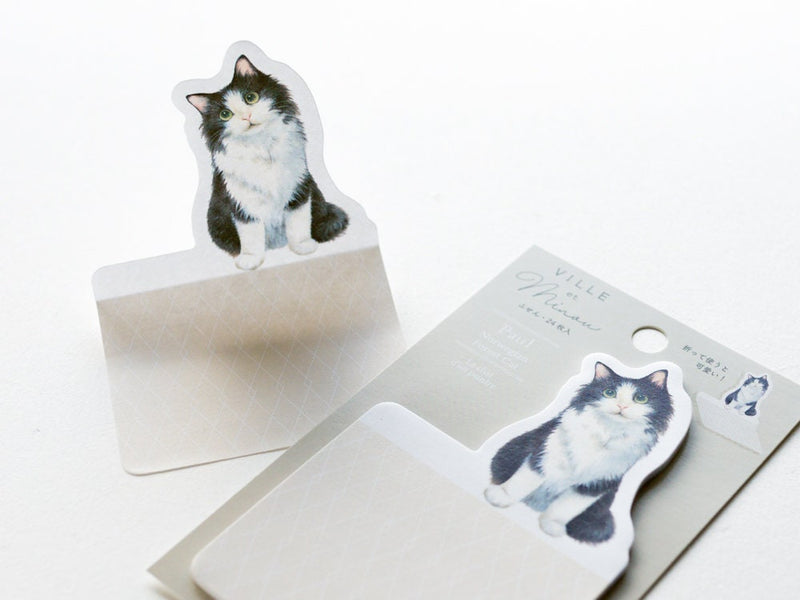 Die-cut Sticky Notes "VILLE et Minou -Norwegian Forest cat Paul-