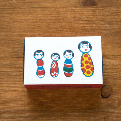 Classiky washi flake stickers -kokeshi-chan in a matchbox-