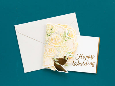 Pop-up wedding Card -bouquet