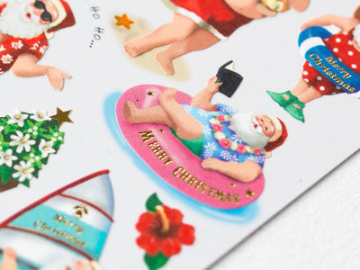 Christmas sticker / Winter selection -Santa's summer vacation- /  mind wave winter selection / made in Japan