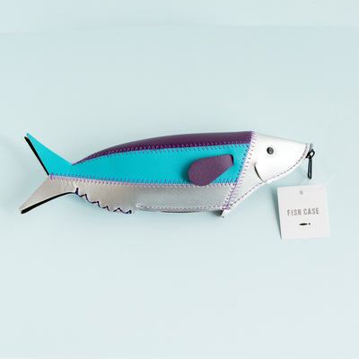 Fish Pen Case -Silver & Blue-