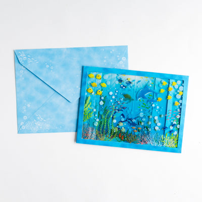 Greeting card  -curved aquarium-