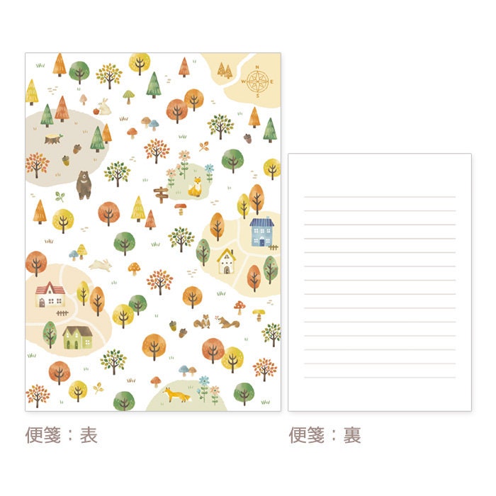 Letter set -Four seasons in the forest "harvest autumn" -