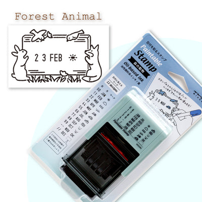 MIDORI Rotating Paintable date stamp -forest animal-