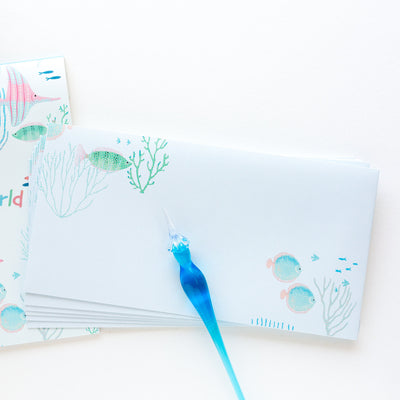 Letter Pad and Envelopes -toropical fish-